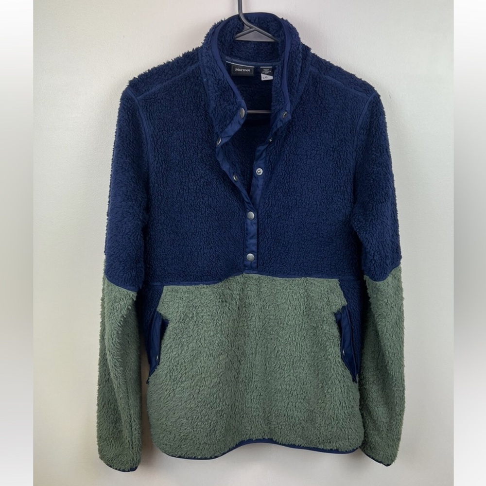 Marmot Navy and Olive Fleece Jacket